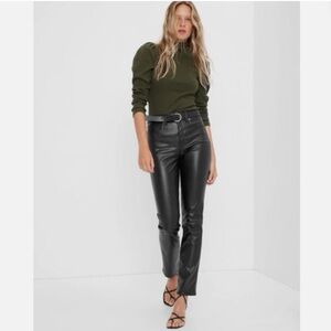 GAP VINTAGE SLIM HIGH RISE - Black faux leather